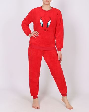 Kırmızı Nakışlı Welsoft Pijama Takımı PJM1860