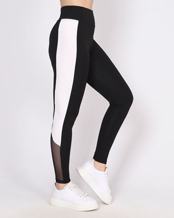 Siyah Yüksek Bel Toparlayıcı Tül Detay Tayt TYT327