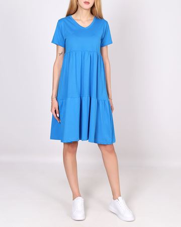 Mavi V Yaka Süprem Elbise ELB1044