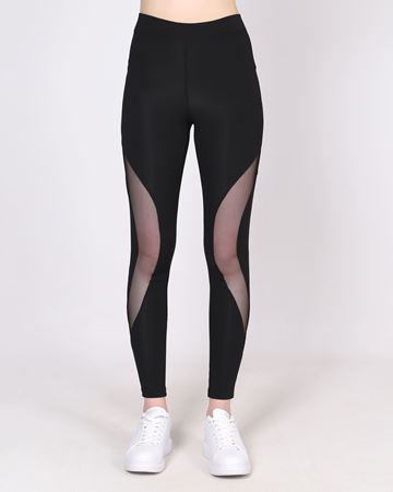 Siyah Yüksek Bel Toparlayıcı Tül Detay Tayt TYT330