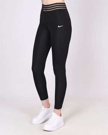 Siyah Yüksek Bel Toparlayıcı Tül Detay Tayt TYT333