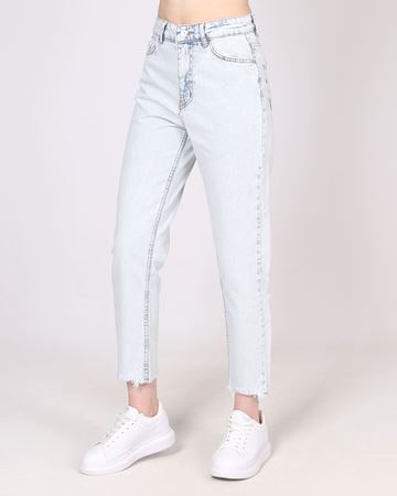 Kar Yıkama Paça Lazerli Mom Jean PNT884