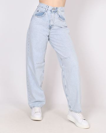 Kar Yıkama Kemer Tokalı Baggy Kot Pantolon PNT868