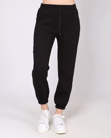 Siyah Üç İplik Şardonlu Eşofman Altı TKM2704