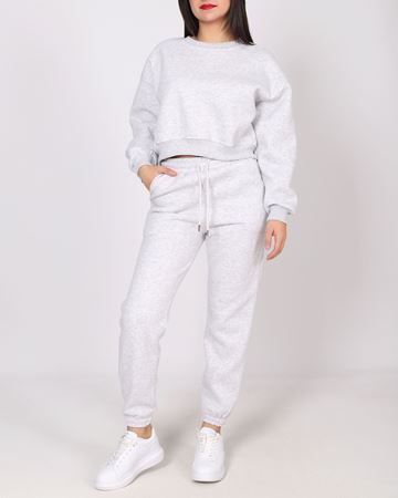 Gri Üç İplik Şardonlu Eşofman Takımı TKM2714