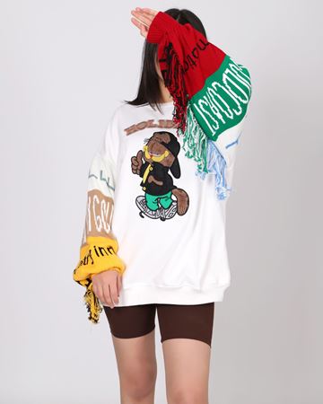 Kolları Püsküllü Şardonlu Sweat SWT1067