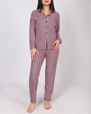 Pembe Süet Düğmeli Pijama Takımı PJM2112