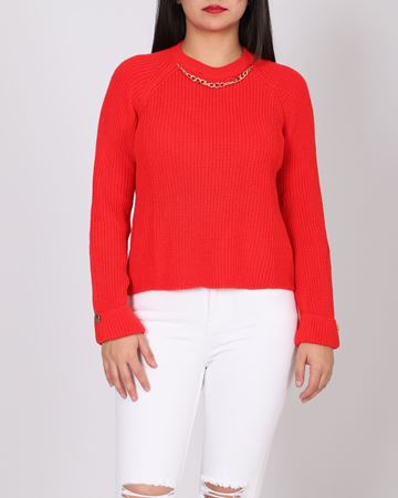 Kırmızı Zincir Detay Kazak KZK652