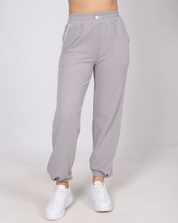 Gri Lastikli Çizgi Detaylı Eşofman Altı TKM2725