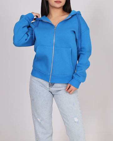 Mavi Üç İplik Şardonlu Ceket CKT541