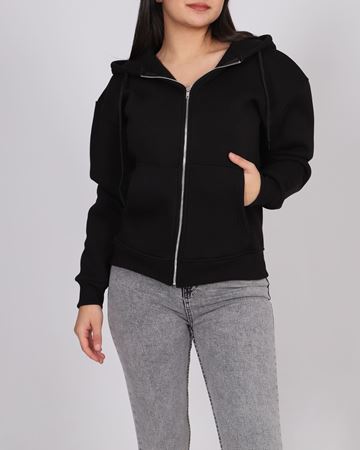 Siyah Üç İplik Şardonlu Ceket CKT543