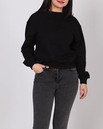 Siyah Basic Üç İplik Şardonlu Sweat SWT1085