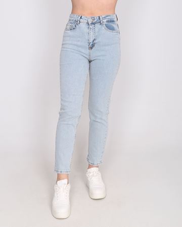 Kar Yıkamalı Likralı Mom Jean PNT924