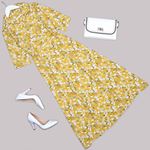 Sarı Çiçekli Elbise ELB512