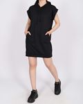 Siyah Oversize Kapşonlu Elbise ELB803