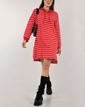 Kırmızı Kapüşonlu Tunik Elbise TNK027