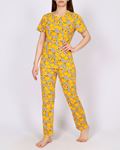  Sarı Desenli Pijama Takımı PJM1636
