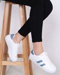 Beyaz Mavi Şeritli Spor Ayakkabı AYK261