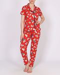 Kırmızı Gömlek Yaka Pijama Takımı PJM1750