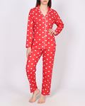 Kırmızı Düğmeli Pijama Takımı PJM1906