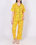 Sarı Düğmeli Kısa Kol Pijama Takımı PJM1981